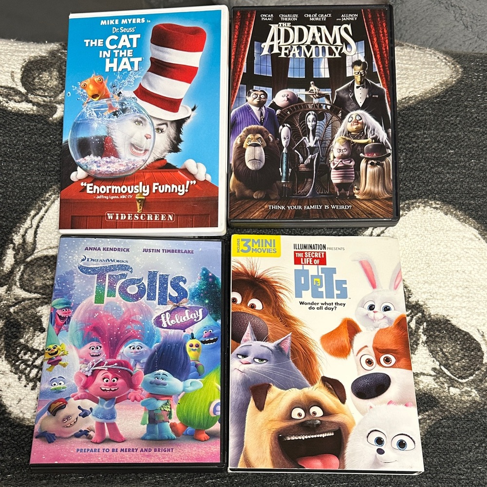 Set of 4 Family Movie DVDs